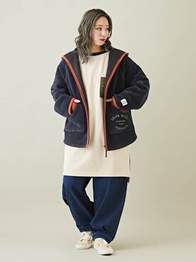 「CUBE SUGAR（キューブシュガー）のアイテム（その他アウター）」を使った、CUBE SUGARさん（レディース・156cm）の冬コーディネート
