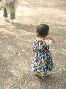 「MARKEY'S（マーキーズ）のアイテム（ワンピース/ドレス）」を使った、asahitsukinoさん（キッズ・90cm）の冬コーディネート