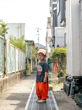 「アイテム（トップス）」を使った、asahitsukinoさん（キッズ・90cm）の冬コーディネート