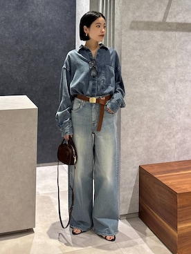 「アイテム（デニムジャケット）」を使った、nonko1996さん（レディース・155cm）の夏コーディネート