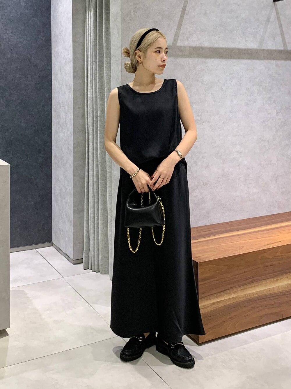 「BARNYARDSTORMのBARNYARDSTORM / SINBONO / ショルダーBAG（ショルダーバッグ、ブラック系）」を使った、nonko1996さん（レディース・155cm）の夏コーディネートの1枚目の写真