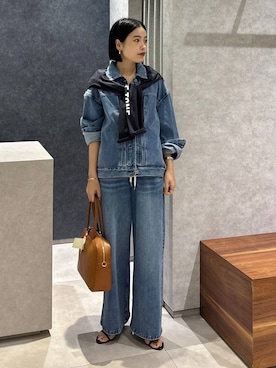 「アイテム（デニムジャケット）」を使った、nonko1996さん（レディース・155cm・20代）の夏コーディネート