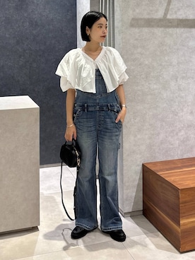 「アイテム（サロペット/オーバーオール）」を使った、nonko1996さん（レディース・155cm・20代）の夏コーディネート