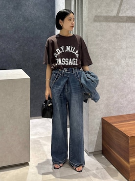 「アイテム（デニムジャケット）」を使った、nonko1996さん（レディース・155cm）の夏コーディネート