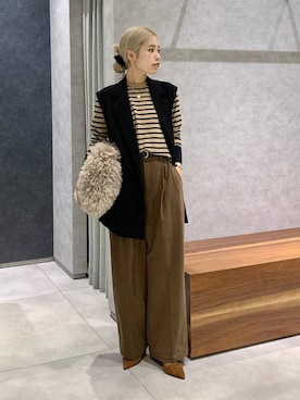 「アイテム（ベスト）」を使った、nonko1996さん（レディース・155cm・20代）の秋コーディネート