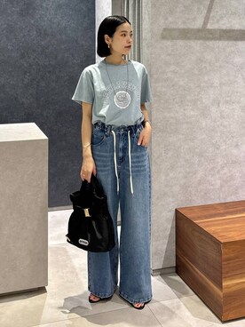 「OUTDOOR PRODUCTS（アウトドアプロダクツ）のBARNYARDSTORM / OUTDOOR PRODUCTS（アウトドアプロダクツ） / 中綿トート【WEB限定カラー】（ショルダーバッグ）」を使った、nonko1996さん（レディース・155cm）の夏コーディネート