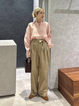 「アイテム（チノパンツ）」を使った、nonko1996さん（レディース・155cm・20代）の春コーディネート