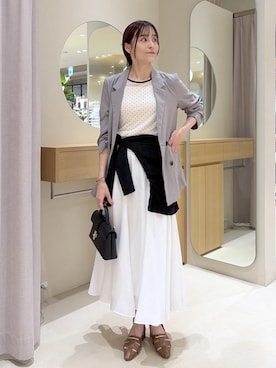 「VIS（ビス）のアイテム（アクセサリー）」を使った、Etsukoさん（レディース・165cm）の春コーディネート