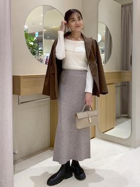 「VIS（ビス）のアイテム（アクセサリー）」を使った、Etsukoさん（レディース・165cm）の冬コーディネート