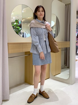 「アイテム（スカート）」を使った、Etsukoさん（レディース・165cm・40代）の秋コーディネート