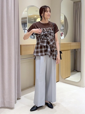 「VIS（ビス）のアイテム（パンツ）」を使った、Etsukoさん（レディース・165cm）の夏コーディネート