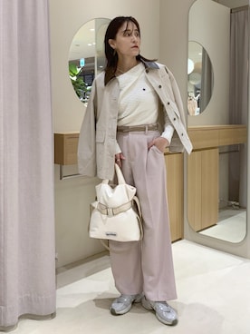 「VIS（ビス）のアイテム（パンツ）」を使った、Etsukoさん（レディース・165cm）の春コーディネート