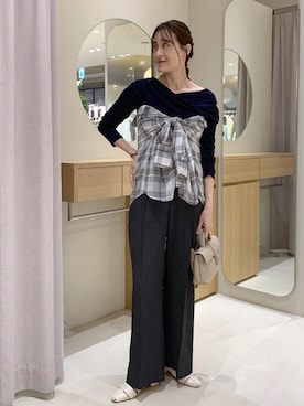 「VIS（ビス）のアイテム（アクセサリー）」を使った、Etsukoさん（レディース・165cm）の春コーディネート