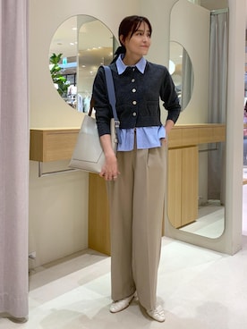 「アイテム（ヘアピン）」を使った、Etsukoさん（レディース・165cm）の秋コーディネート