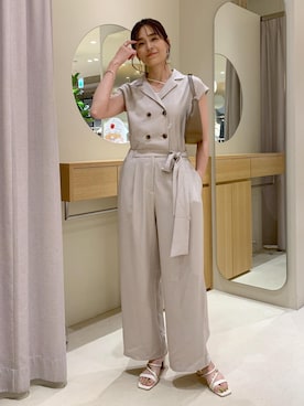 「VIS（ビス）のアイテム（サロペット/オーバーオール）」を使った、Etsukoさん（レディース・165cm）の夏コーディネート