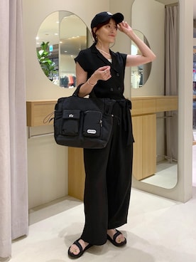 「アイテム（オールインワン・サロペット）」を使った、Etsukoさん（レディース・165cm・40代）の夏コーディネート