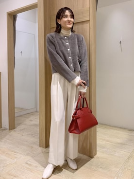 「VIS（ビス）の袖フェザーシアータートルニット（ニット/セーター）」を使った、Etsukoさん（レディース・165cm）の秋コーディネート