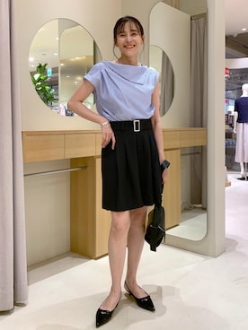 「アイテム（バングル/リストバンド）」を使った、Etsukoさん（レディース・165cm・40代）の夏コーディネート