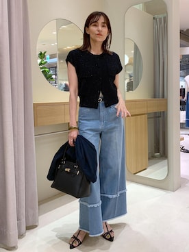 「アイテム（カーディガン/ボレロ）」を使った、Etsukoさん（レディース・165cm・40代）の夏コーディネート