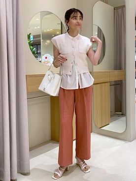 「アイテム（カーディガン/ボレロ）」を使った、Etsukoさん（レディース・165cm・40代）の夏コーディネート