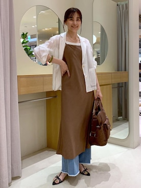 「アイテム（トートバッグ）」を使った、Etsukoさん（レディース・165cm・40代）の夏コーディネート