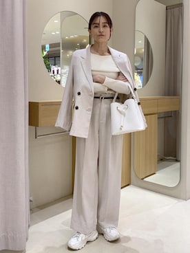 「VIS（ビス）のアイテム（アクセサリー）」を使った、Etsukoさん（レディース・165cm）の春コーディネート