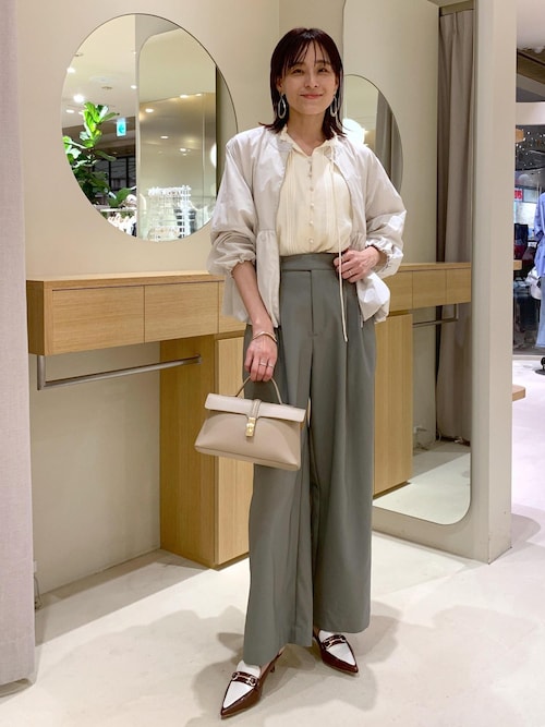 ビス 【新品】ViS シャツ ブラス バンドカラー ピンタックプリーツ ビッグシルエット 無地 長袖 ポリ×綿 F ネイビー 紺 売れ筋商品|||レディース セール】【洗える】ピンタックスタンドカラーフリルブラウス