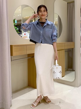 「アイテム（スカート）」を使った、Etsukoさん（レディース・165cm・40代）の夏コーディネート