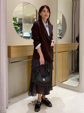 「アイテム（テーラードジャケット）」を使った、Etsukoさん（レディース・165cm・40代）の秋コーディネート
