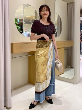 「アイテム（バンダナ/スカーフ）」を使った、Etsukoさん（レディース・165cm・40代）の夏コーディネート