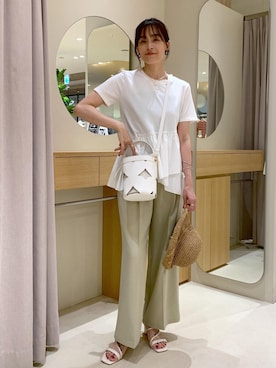 「Juze（ジュゼ）のメタルヒールサンダル（サンダル）」を使った、Etsukoさん（レディース・165cm・40代）の夏コーディネート