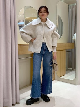 「アイテム（ベスト）」を使った、Etsukoさん（レディース・165cm・40代）の秋コーディネート