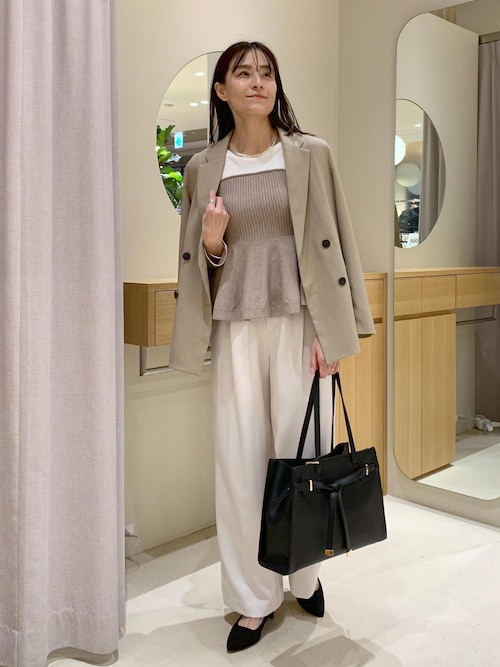 美easy】ウーリッシュダブルブレストテーラードジャケット