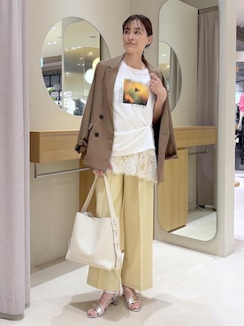 「VIS（ビス）のアイテム（パンツ）」を使った、Etsukoさん（レディース・165cm）の夏コーディネート