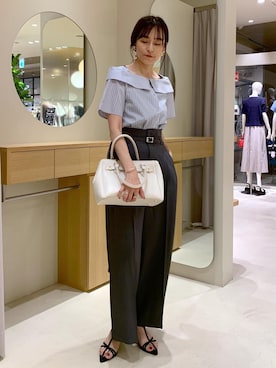 「アイテム（イヤリング）」を使った、Etsukoさん（レディース・165cm）の夏コーディネート