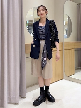「VIS（ビス）のアイテム（トップス）」を使った、Etsukoさん（レディース・165cm）の秋コーディネート