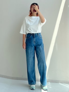 「アイテム（チュニック）」を使った、siomiさん（レディース・167cm）の夏コーディネート