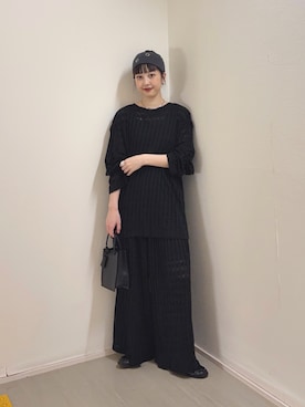 「KBF（ケイビーエフ）のアイテム（ハンドバッグ）」を使った、河野楓佳さん（レディース・157cm）の秋コーディネート