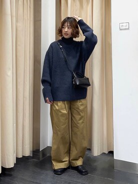 「もちもちニット」｜河野楓佳さん（レディース・157cm）の秋コーディネート
