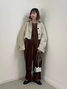 「アイテム（財布）」を使った、河野楓佳さん（レディース・157cm）の冬コーディネート