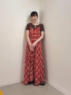 「KBF（ケイビーエフ）のアイテム（アクセサリー）」を使った、河野楓佳さん（レディース・157cm）の夏コーディネート