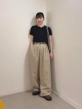 河野楓佳さん(レディース・157cm)の夏コーディネート