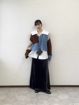 「アイテム（財布）」を使った、河野楓佳さん（レディース・157cm）の秋コーディネート