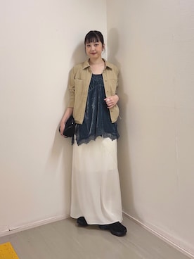 「KBF（ケイビーエフ）のアイテム」を使った、河野楓佳さん（レディース・157cm）の秋コーディネート