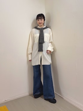 「KBF（ケイビーエフ）のアイテム（トップス）」を使った、河野楓佳さん（レディース・157cm）の秋コーディネート