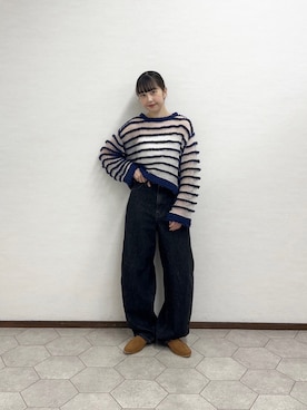 「KBF（ケイビーエフ）のアイテム（キャミソール）」を使った、河野楓佳さん（レディース・157cm）の秋コーディネート