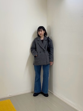 「冬の注目アウター」｜「アイテム（その他アウター）」を使った、河野楓佳さん（レディース・157cm）の秋コーディネート