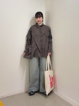 「KBF（ケイビーエフ）のアイテム」を使った、河野楓佳さん（レディース・157cm）の春コーディネート