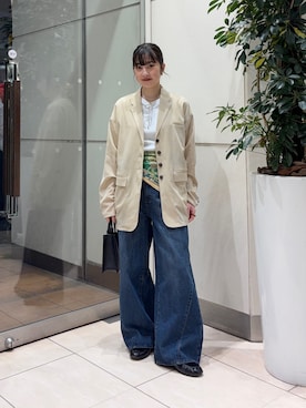 「KBF（ケイビーエフ）のアイテム（シューズ）」を使った、河野楓佳さん（レディース・157cm）の春コーディネート