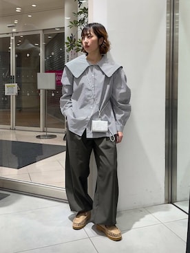 「アイテム（財布）」を使った、河野楓佳さん（レディース・157cm）の冬コーディネート